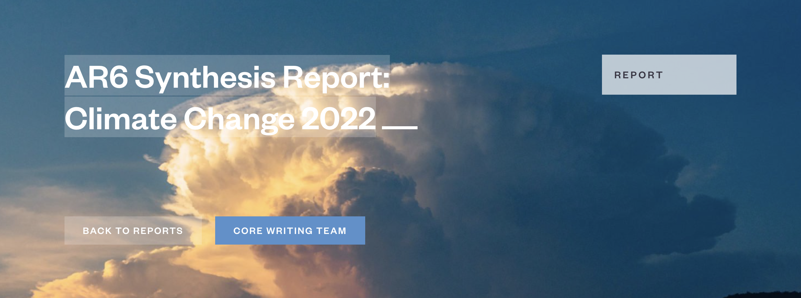 IPCC AR6 Synthesis Report: Climate Change 2022